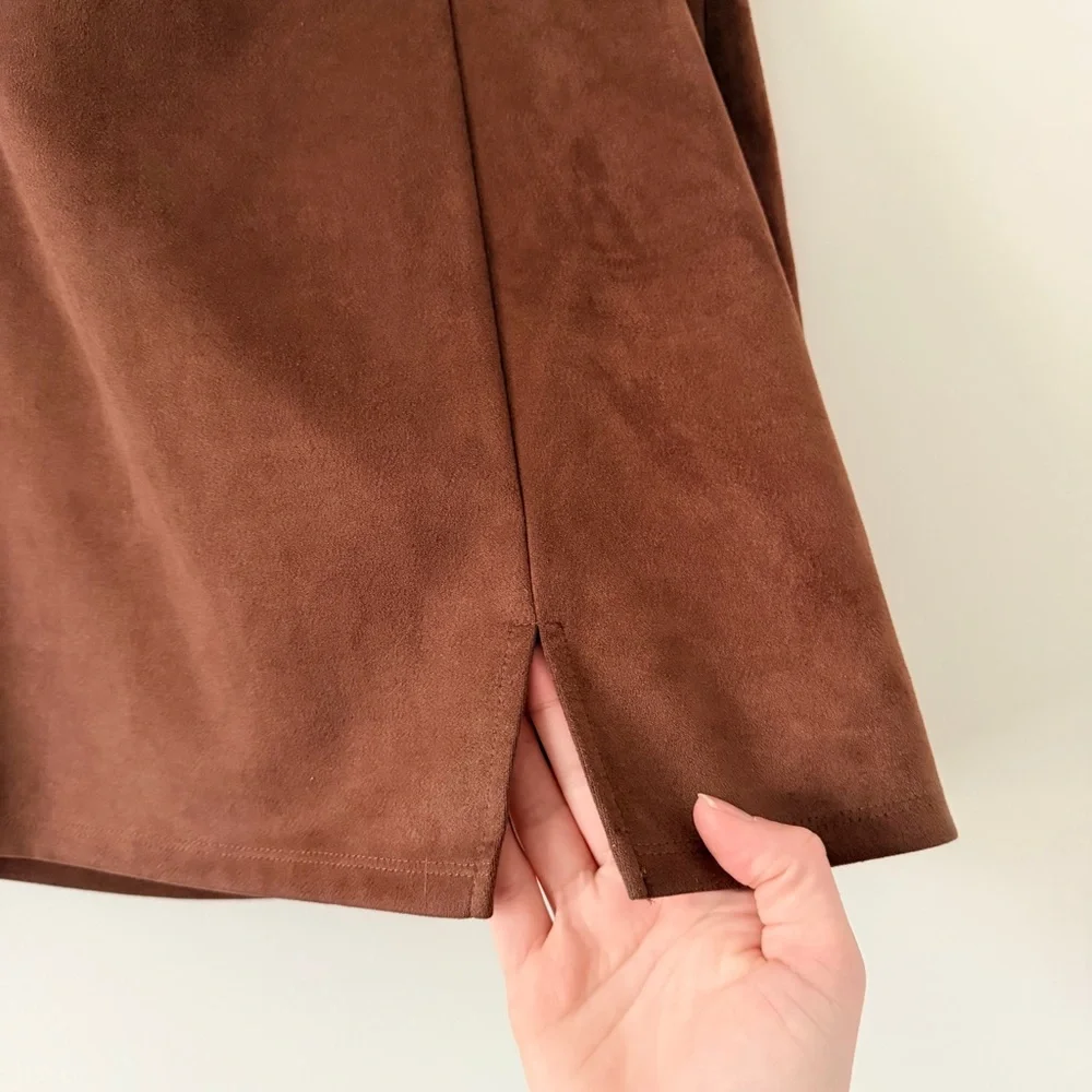Brown Suede Mini Skirt
